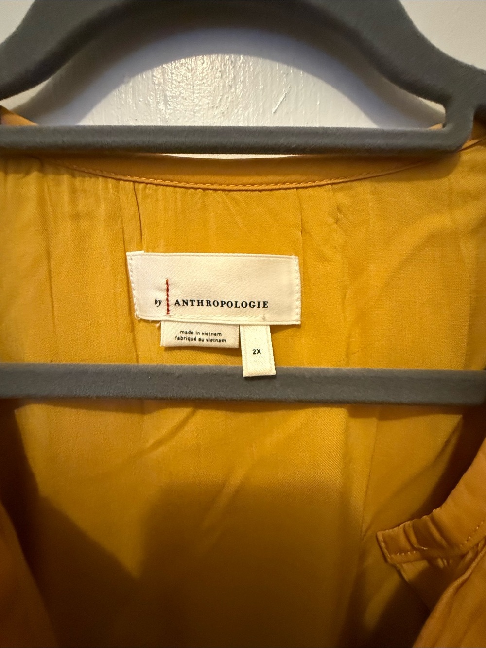Anthropologie Somerset Yellow Satin Tiered Midi Dress - Picture 4 of 5